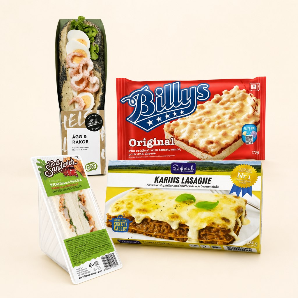Toppsäljare inom måltider: GOOD-baguette, Billys Pan Pizza, Karins lasagne och kycklingsandwich